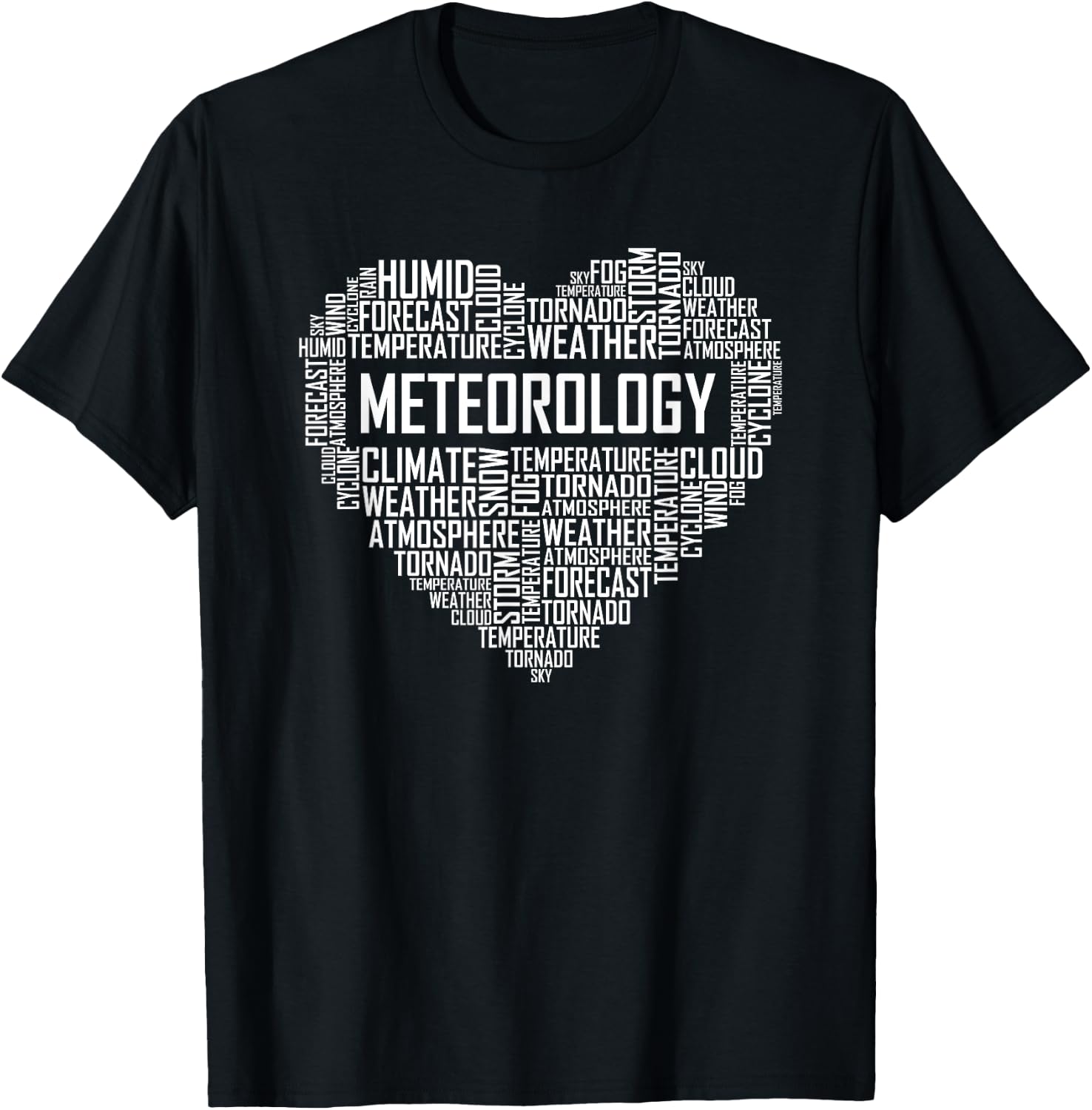 Meteorology Heart Gifts Weather Forecast Meteorologist Gift T-Shirt - T-Shirt | Black