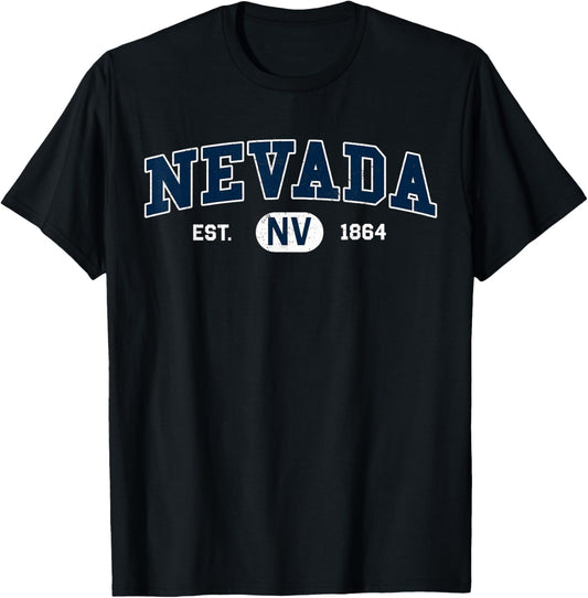 Nevada – Classic Collegiate / Varsity Style COZY Nevada T-Shirt - T-Shirt | Black