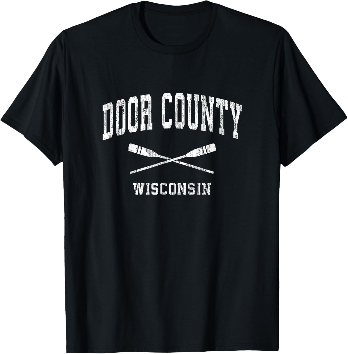 Door County Wisconsin Vintage Nautical Paddles Sports Oars T-Shirt - T-Shirt | Black