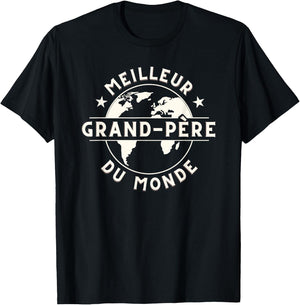 Meilleur Grand-Père du Monde French Grandpa T-Shirt - T-Shirt | Black
