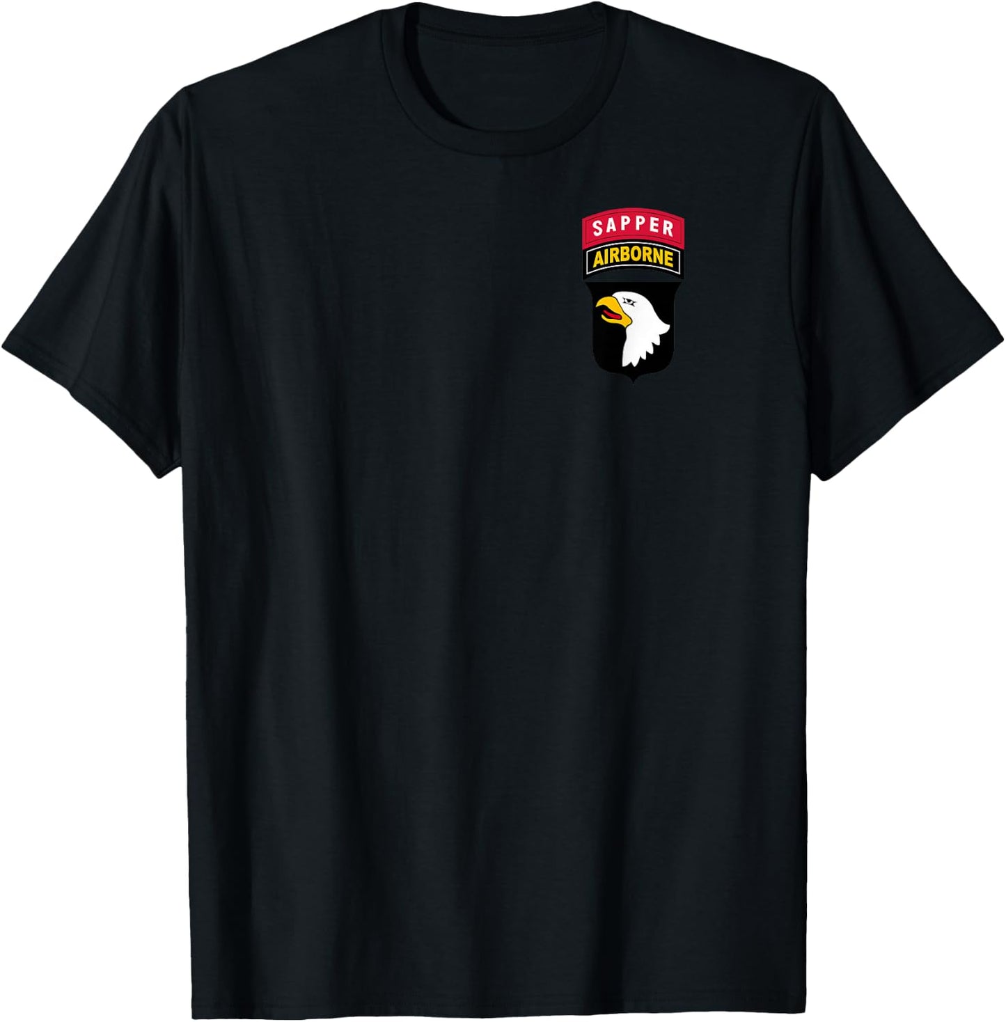 101st Airborne Shirt - Division Patch & Sapper Tab - Classic T-Shirt - T-Shirt | Black