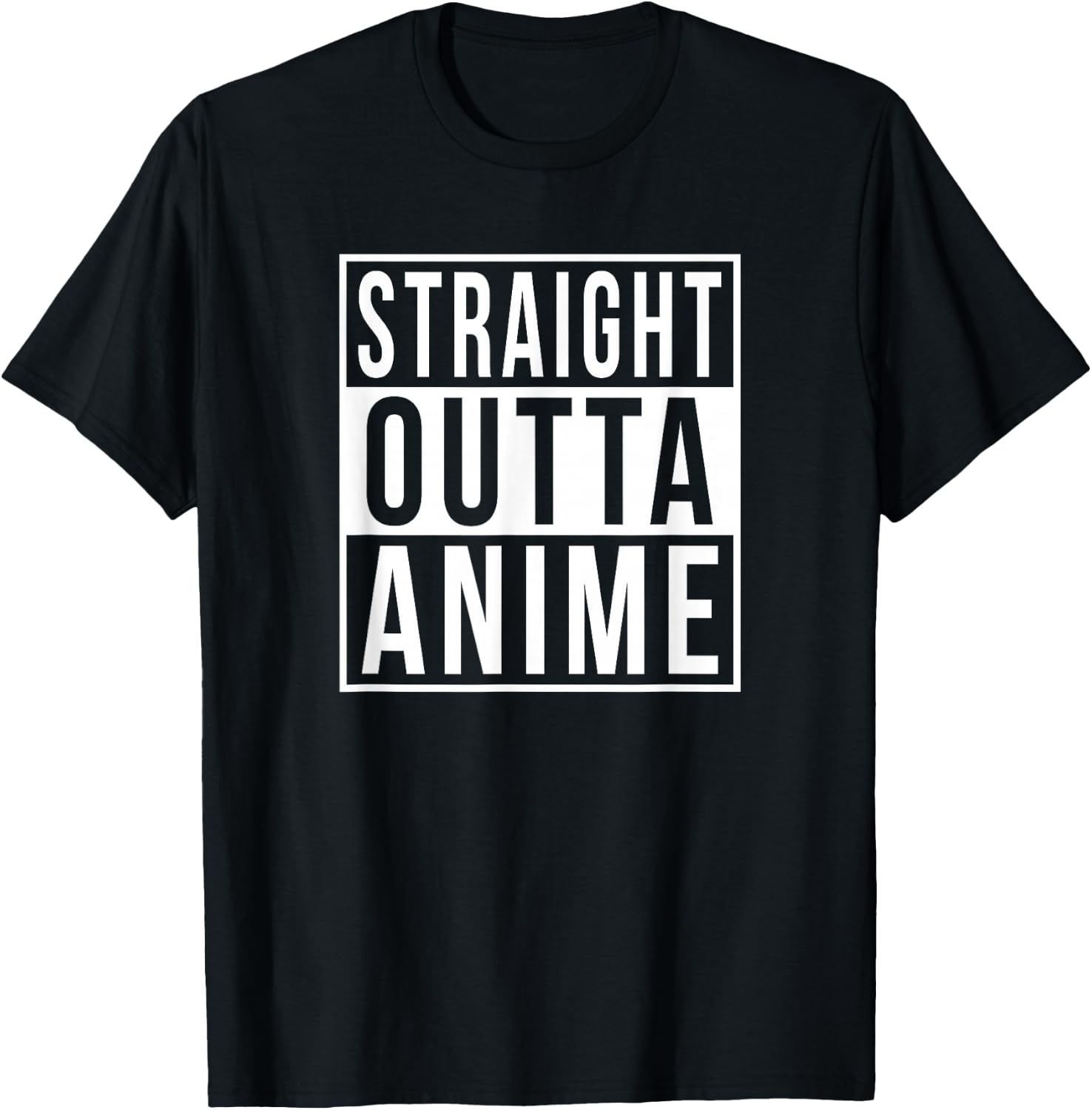 Straight Outta Anime T-Shirt - T-Shirt | Black