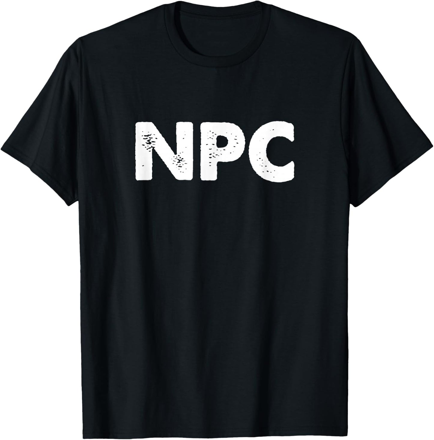 NPC LARP Larping - Black Adults' - Small - - Short Sleeve - Modern Casual - Letter Print T-Shirt - T-Shirt | Black
