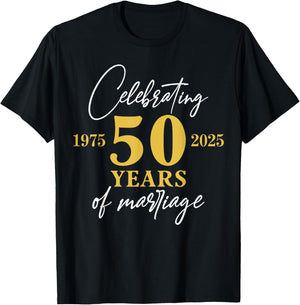 50 Years of Marriage 1975 50th Wedding Anniversary Funny T-Shirt - T-Shirt | Black