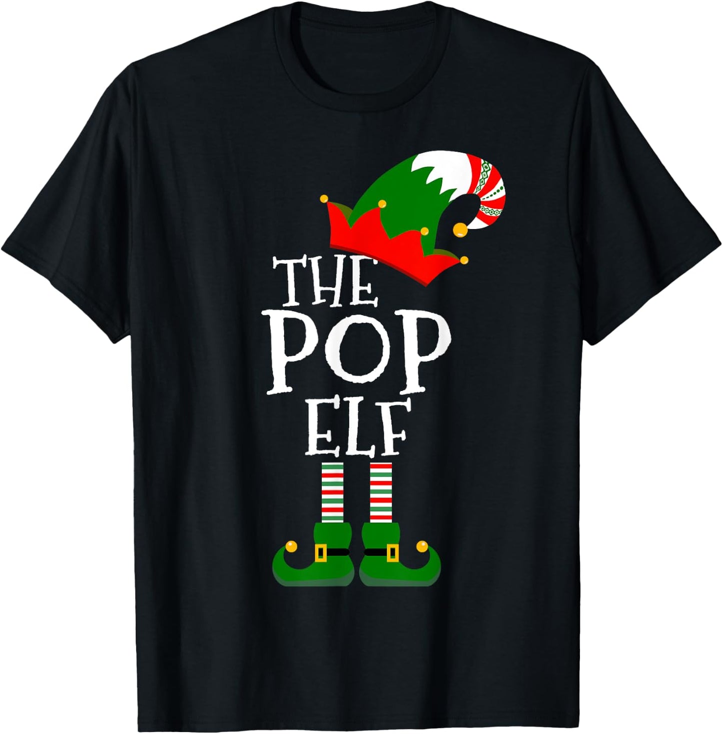 Easy The Pop Elf Costume Matching Family Group Christmas T-Shirt - T-Shirt | Black