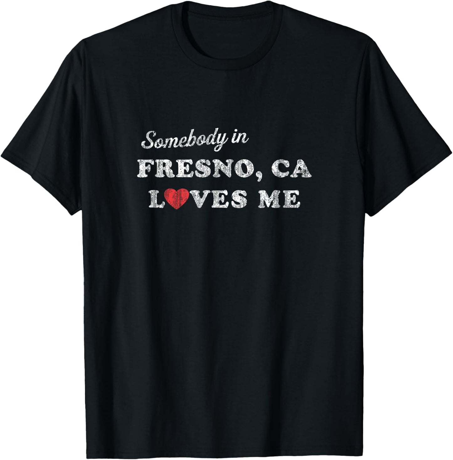 Fresno California CA Retro 70's Gift of Love T-Shirt - T-Shirt | Black