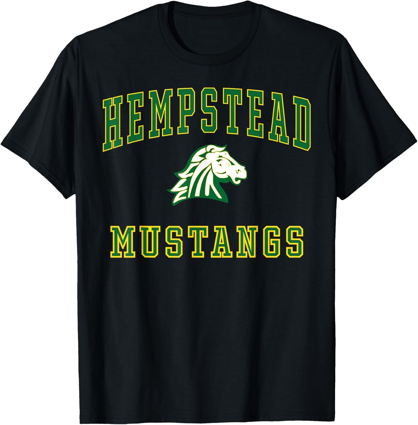 Hempstead High School Mustangs C1 T-Shirt - T-Shirt | Black