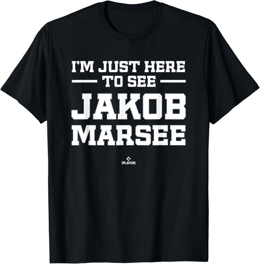 I'm Here to See Jakob Marsee Prospect Baseball Fan Gear T-Shirt - T-Shirt | Black