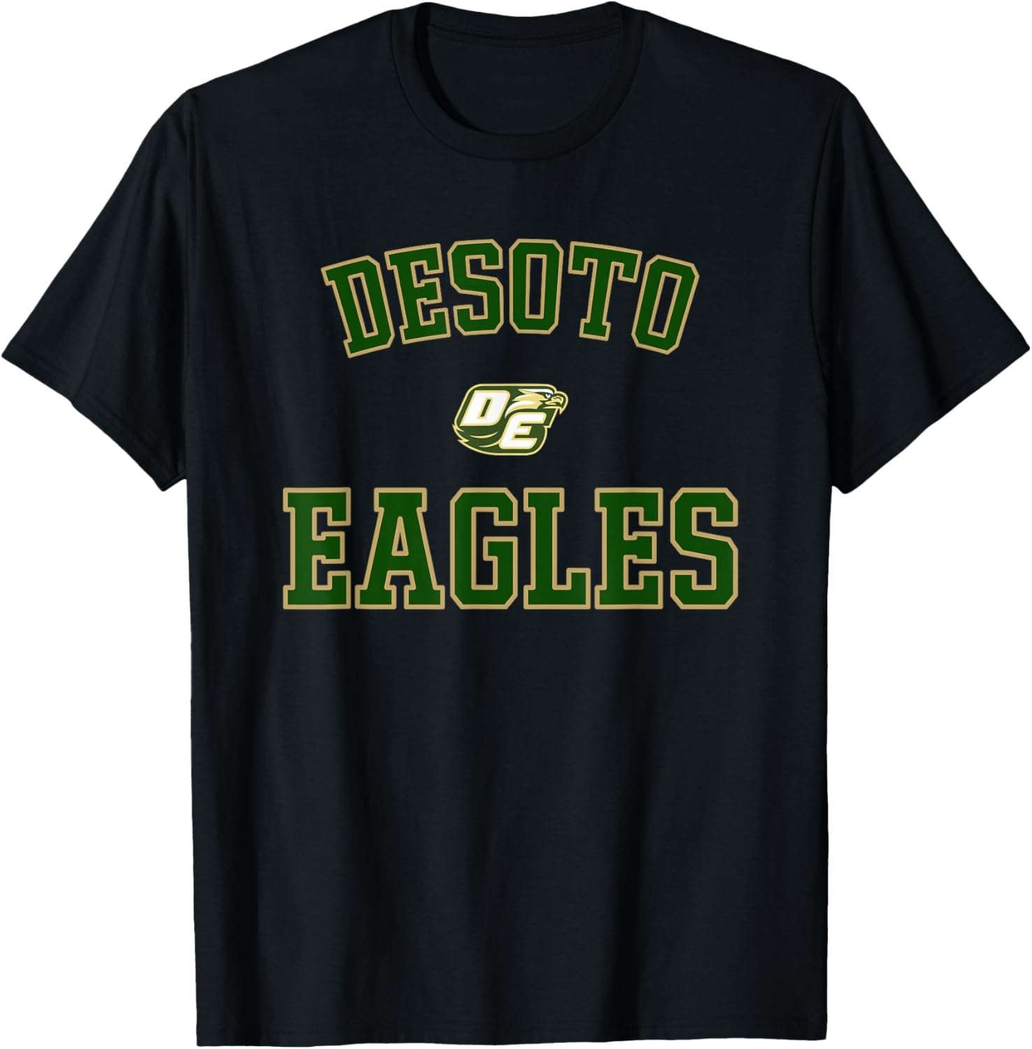Desoto Eagles Logo Varsity HS T-Shirt - T-Shirt | Black