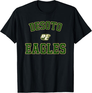 Desoto Eagles Logo Varsity HS T-Shirt - T-Shirt | Black
