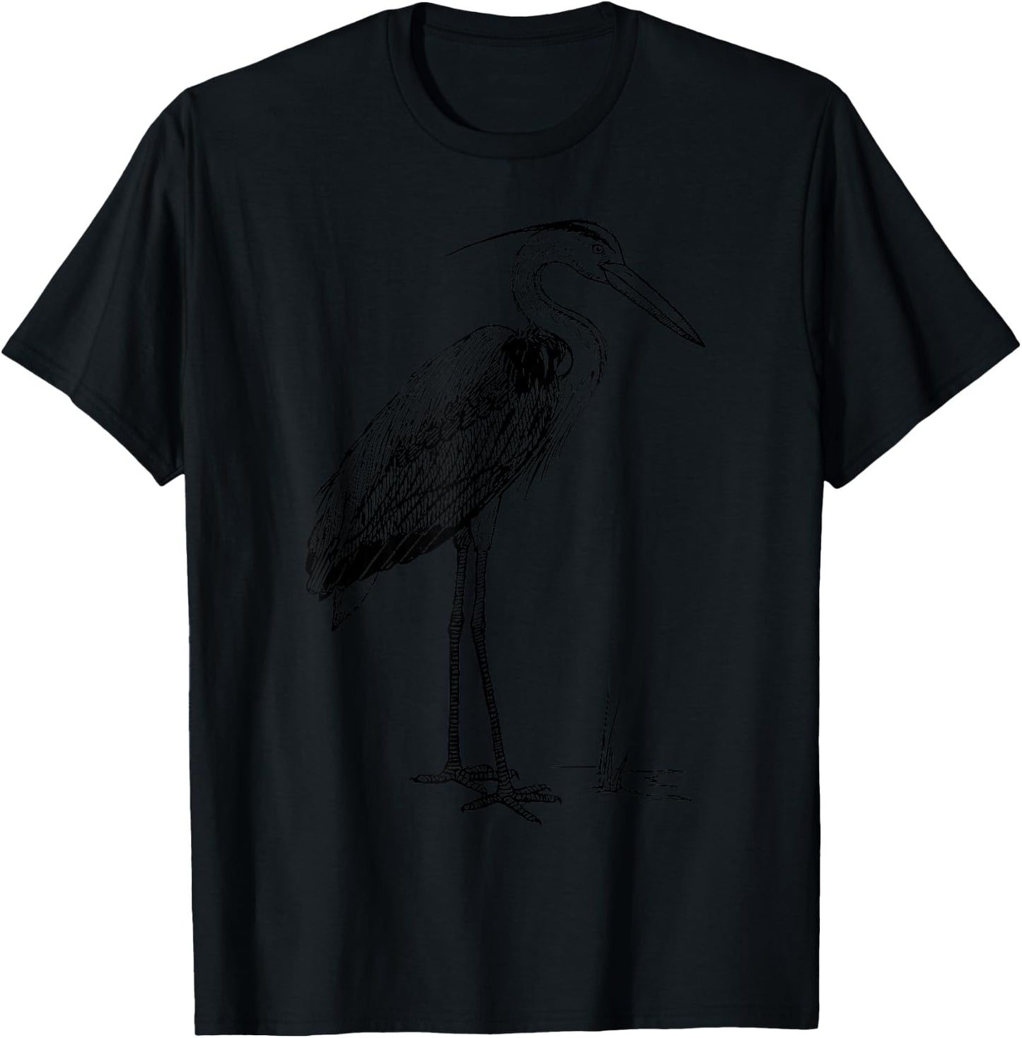 Great Blue Heron Bird T-Shirt - T-Shirt | Black