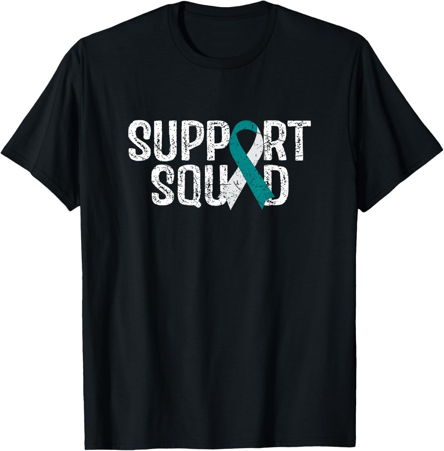 Support Squad Cervical Cancer Awareness T-Shirt - T-Shirt | Black