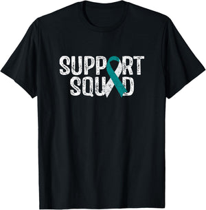 Support Squad Cervical Cancer Awareness T-Shirt - T-Shirt | Black