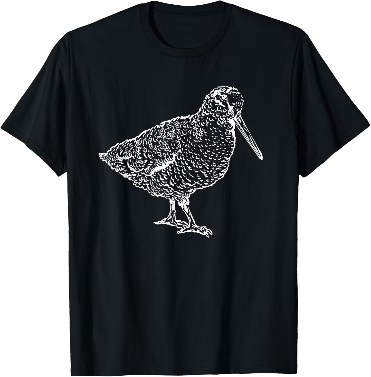 Woodcock Bird Hand-Drawn Wildlife Nature Flying T-Shirt - T-Shirt | Black