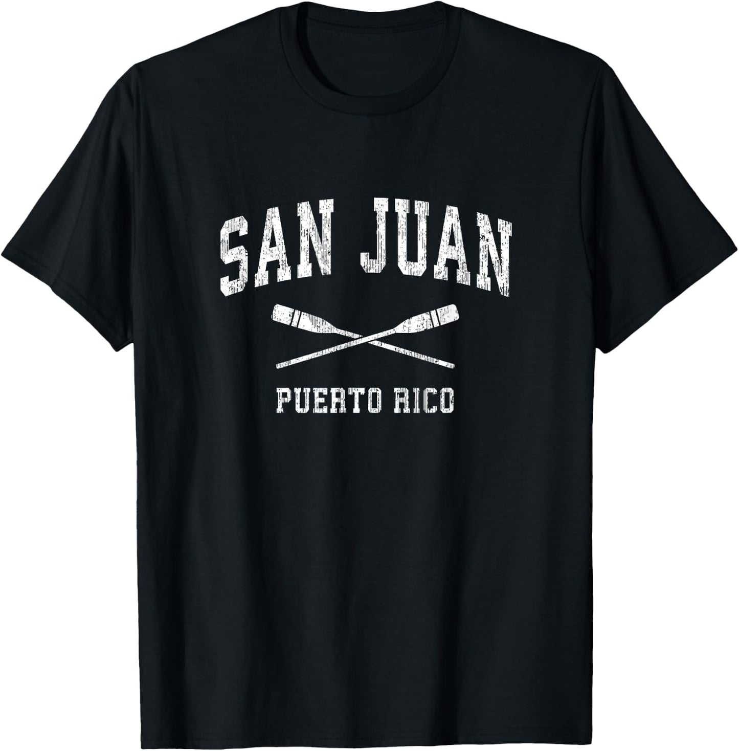 San Juan Puerto Rico Vintage Nautical Paddles Sports Oars T-Shirt - T-Shirt | Black