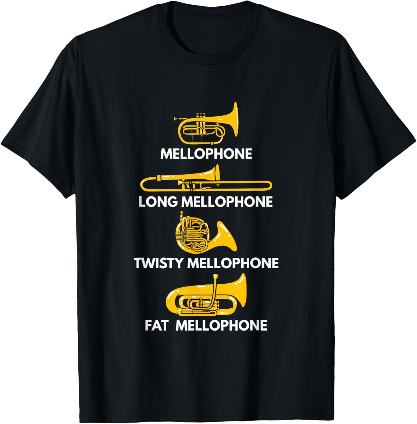 Mellophone Types of Mellophone Instrument Gift Marching Band T-Shirt - T-Shirt | Black