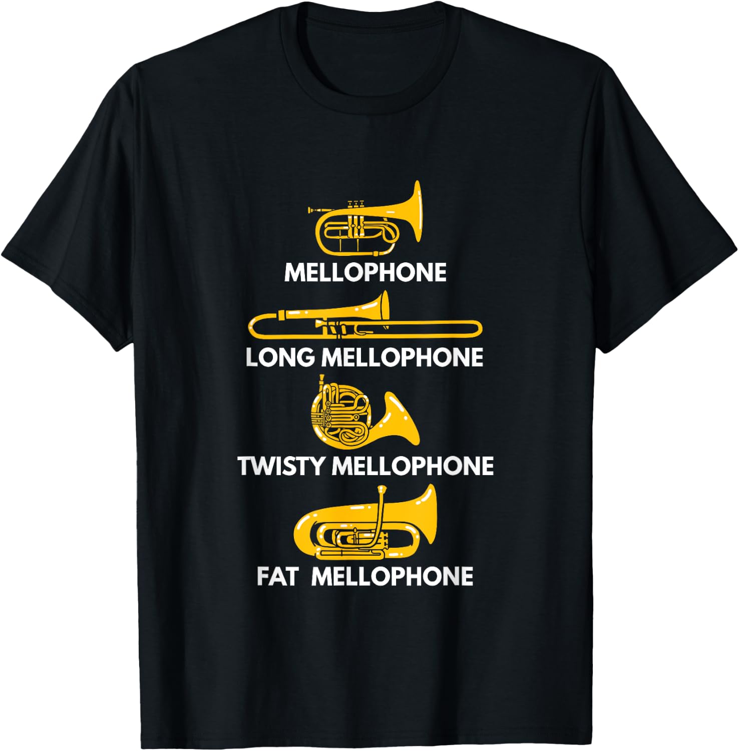 Mellophone Types of Mellophone Instrument Gift Marching Band T-Shirt - T-Shirt | Black