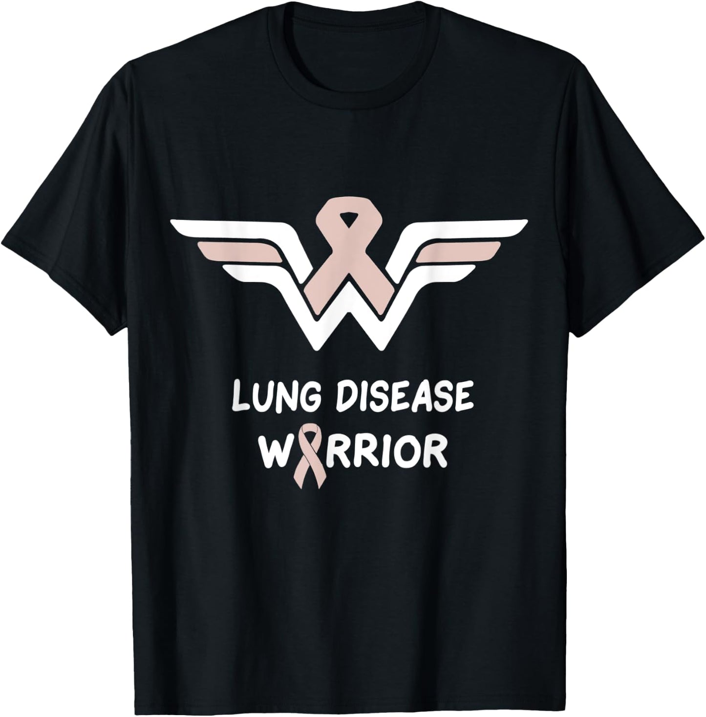 Lung Disease Awareness Warrior Support Survivor Pearl Ribbon T-Shirt - T-Shirt | Black