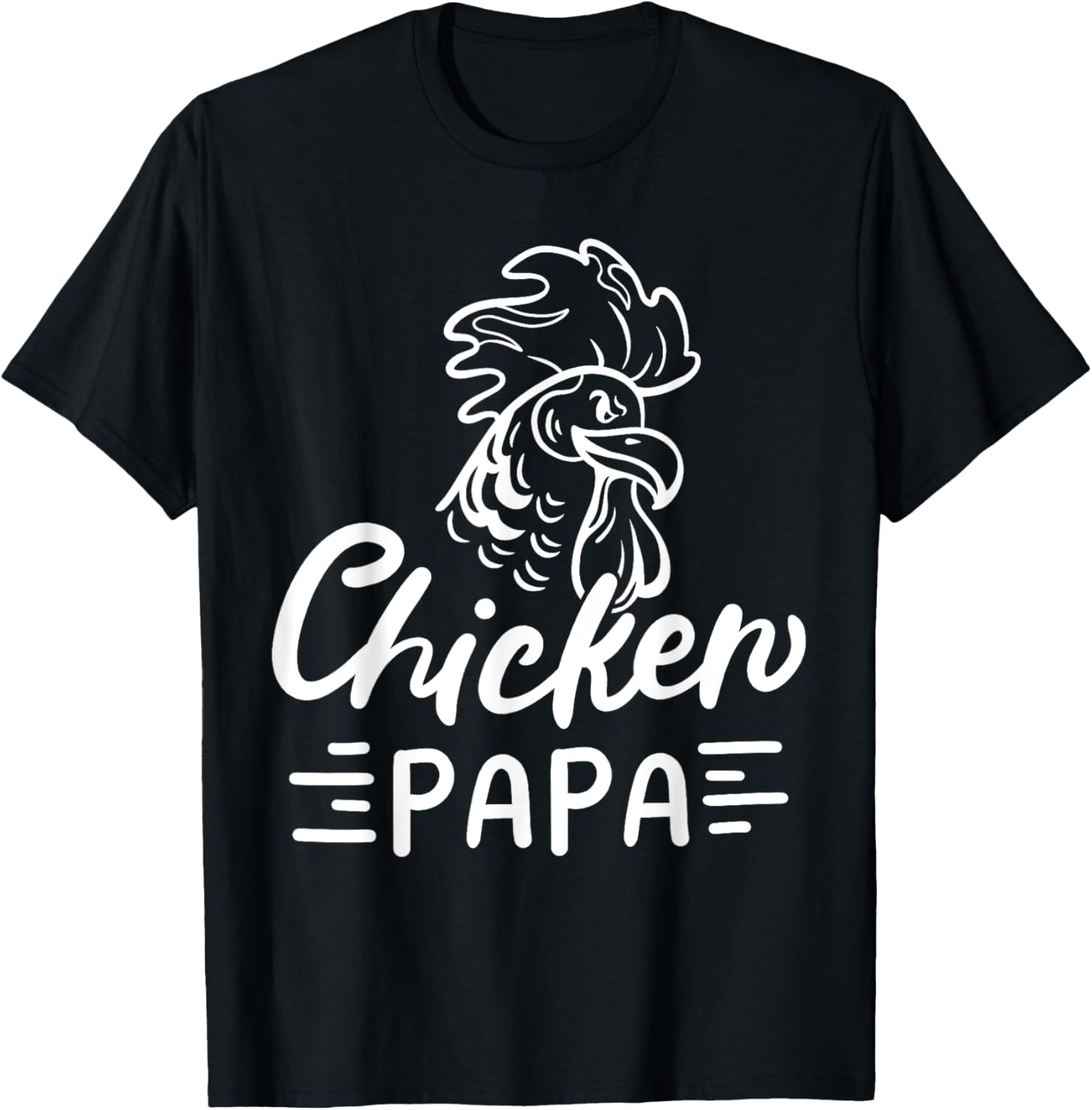 Chicken Papa Chicken Dad Farmer Poultry Farmer T-Shirt - T-Shirt | Black