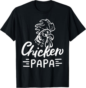 Chicken Papa Chicken Dad Farmer Poultry Farmer T-Shirt - T-Shirt | Black