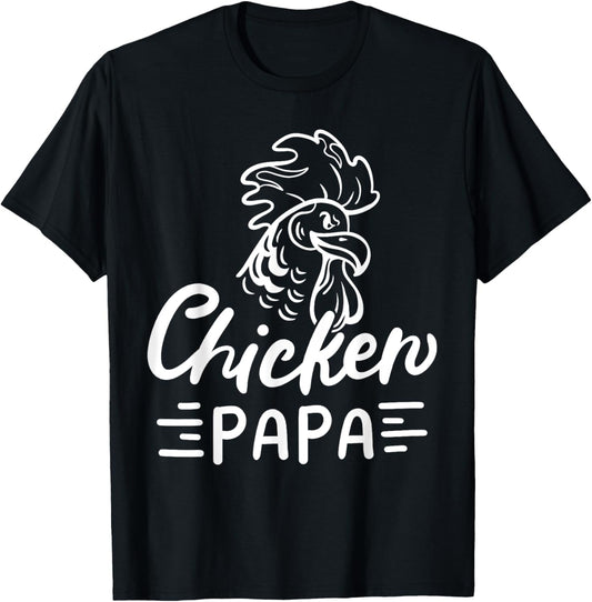 Chicken Papa Chicken Dad Farmer Poultry Farmer T-Shirt - T-Shirt | Black