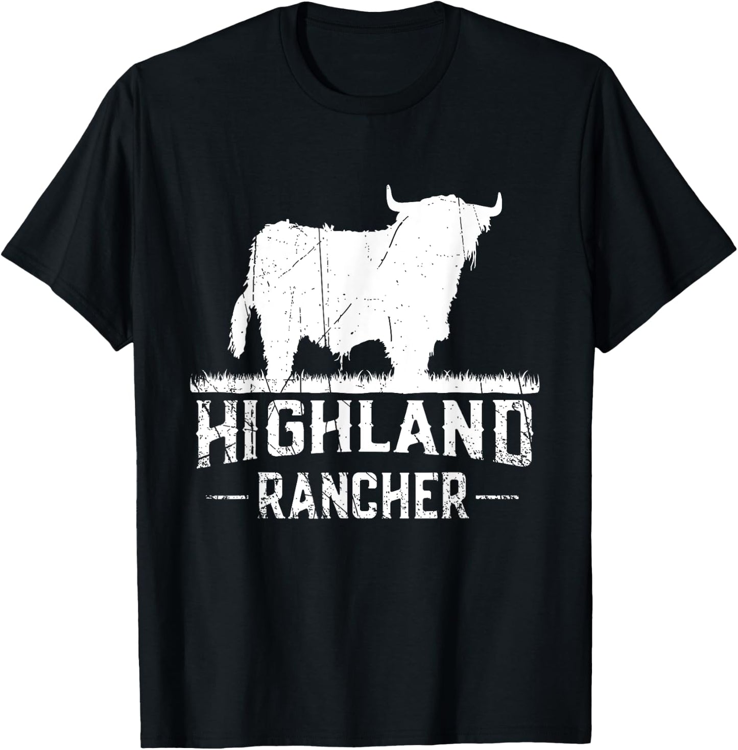 Highland Rancher - Scottish Highland Cow For Cattle Farmer T-Shirt - T-Shirt | Black