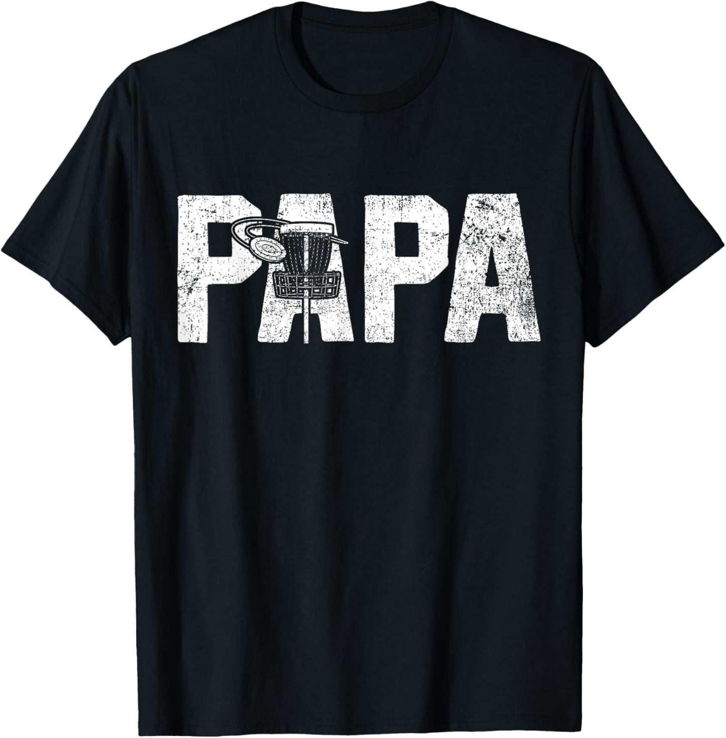 Disc Golf Papa Dad Disc Golfing T-Shirt - T-Shirt | Black