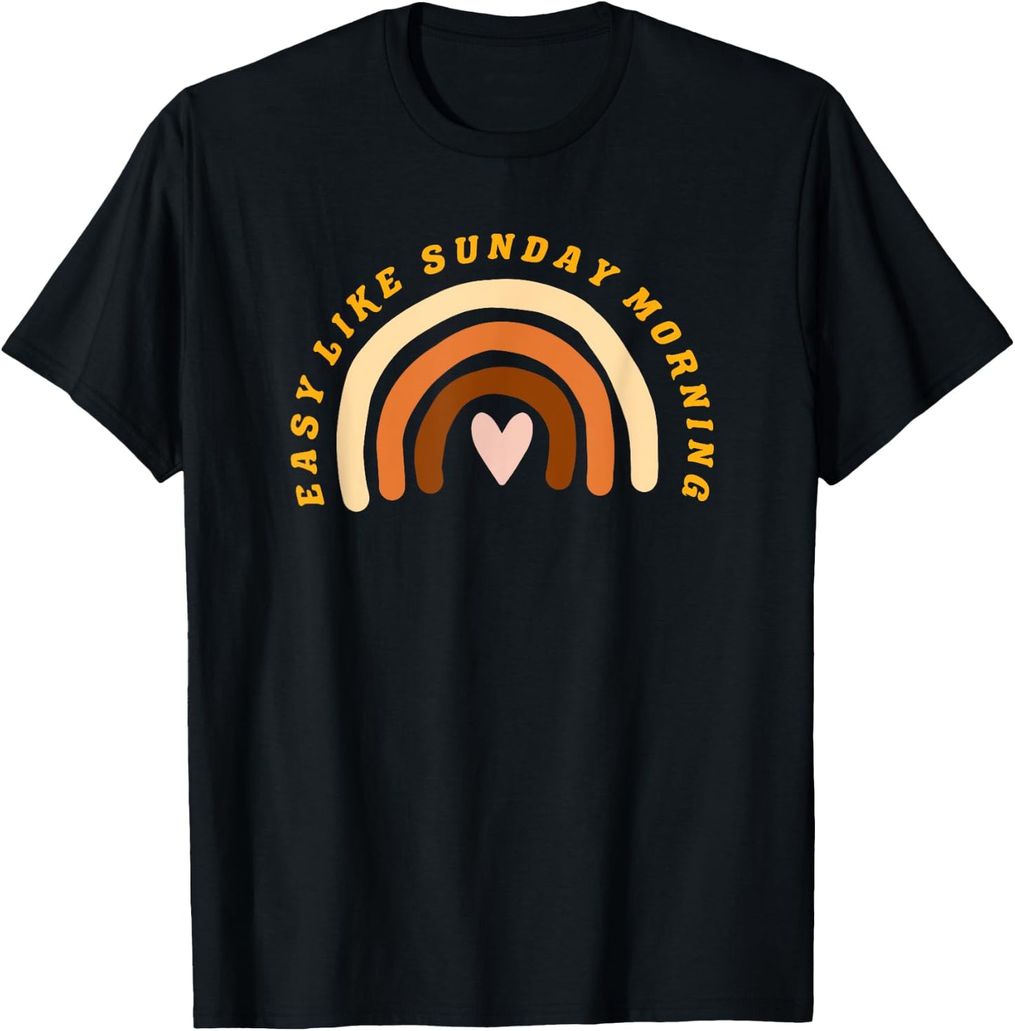 Easy Like Sunday Morning Boho Vintage Sun Relax Positive T-Shirt - T-Shirt | Black