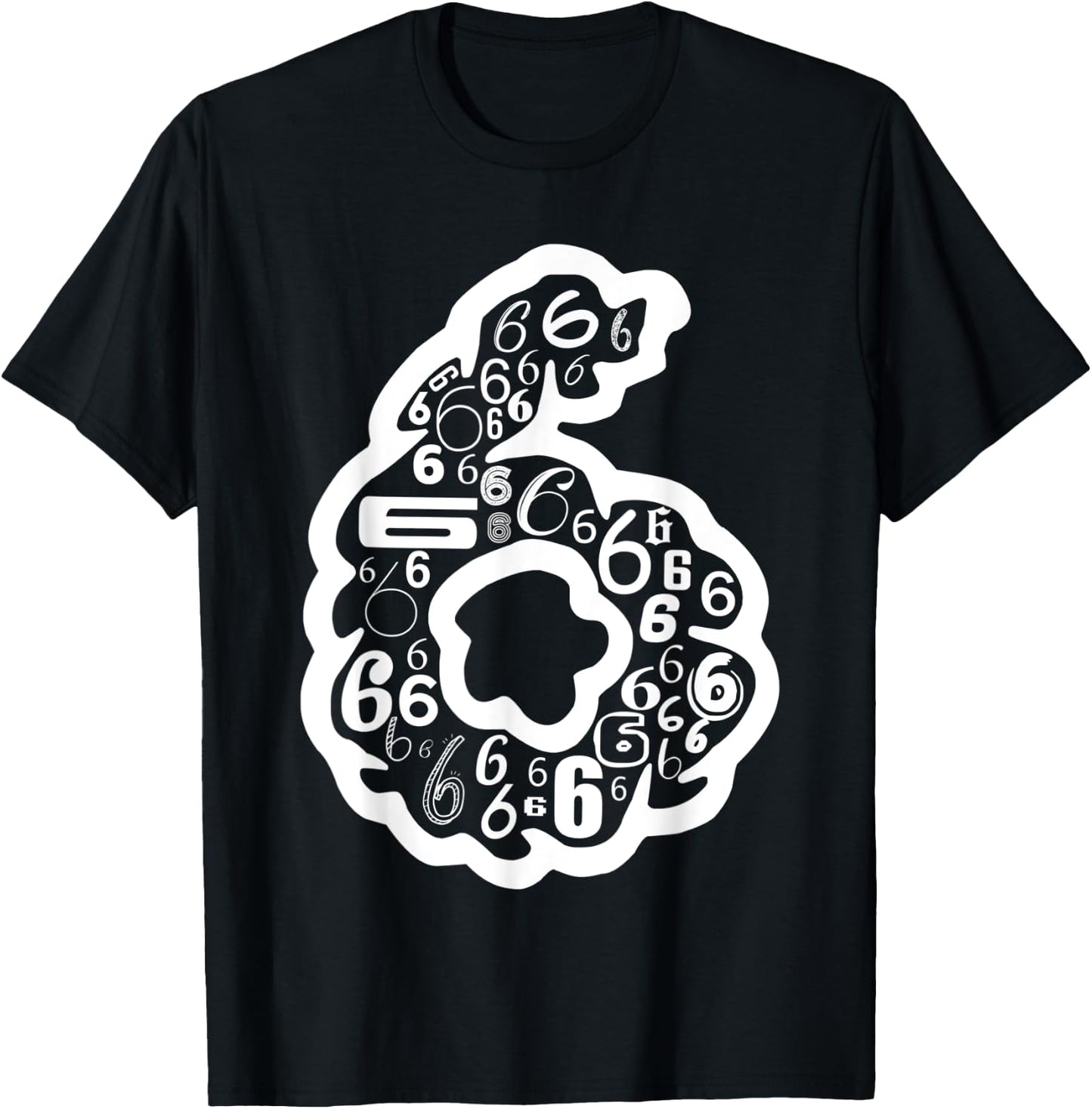 Number #6 | Team Sports Birthday 6 Year Old T-Shirt - T-Shirt | Black