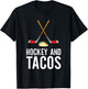 Funny Hockey Lover Gifts Funny Hockey Lover Hockey And Tacos Ice Hockey , Black, Small T-Shirt - T-Shirt | Black