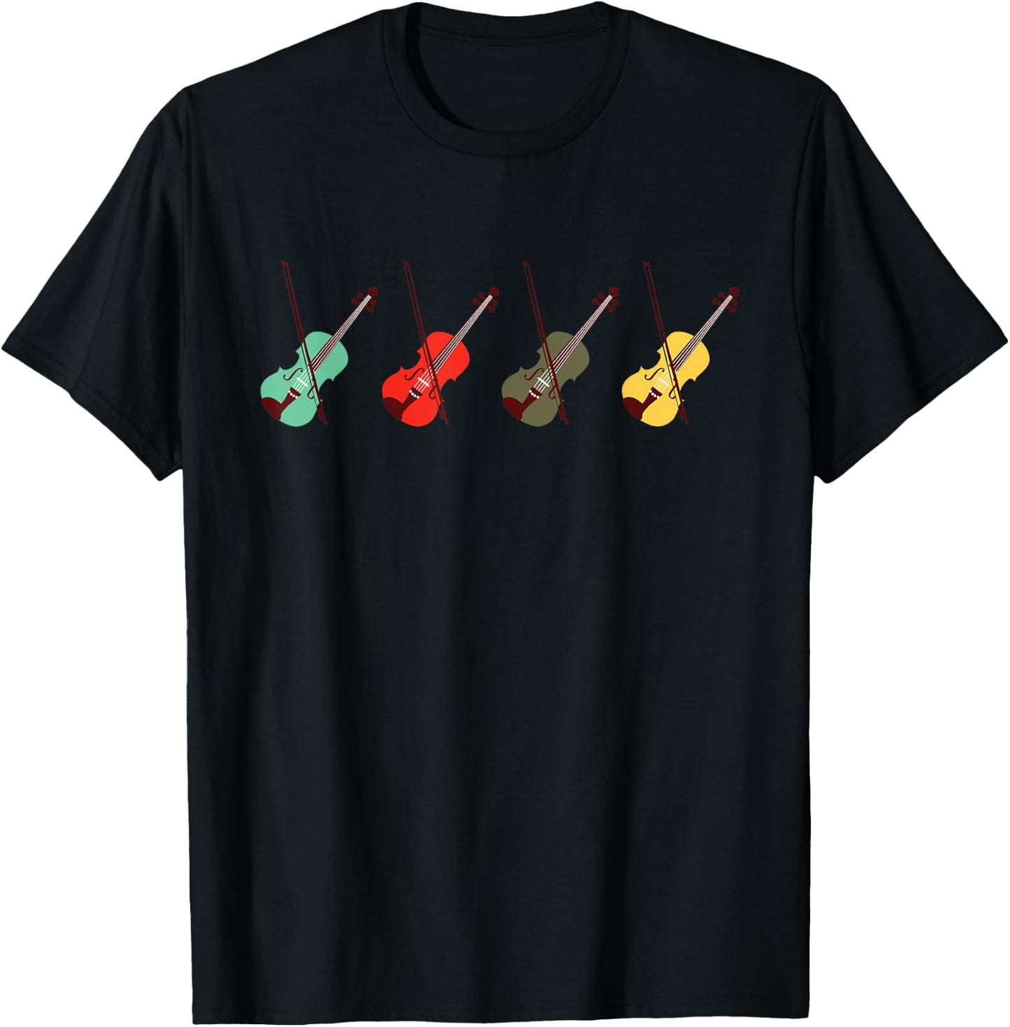 Love Violin Violin Shirt with Bows | Orchestra for Kids, , Grey, S T-Shirt - T-Shirt | Black