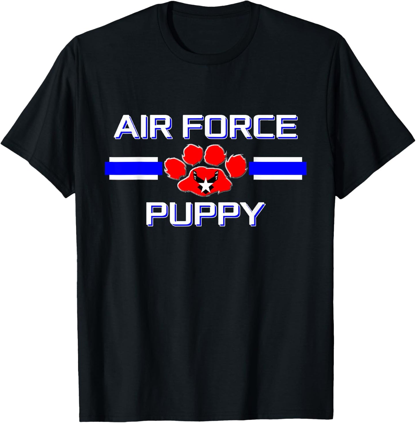 Air Force Human Puppy Play Shirt | Military Pup BDSM Fetish T-Shirt - T-Shirt | Black