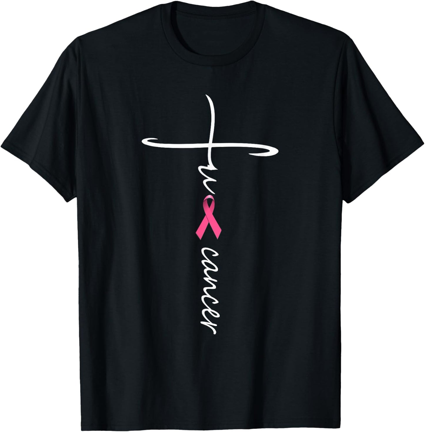 Funny Fuck Cancer Faith Breast Cancer Awareness T-Shirt - T-Shirt | Black