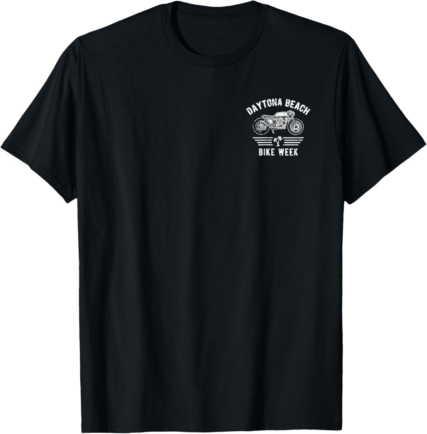 Daytona Beach Bike Week Retro Distressed Motorcycle Design T-Shirt - T-Shirt | Black