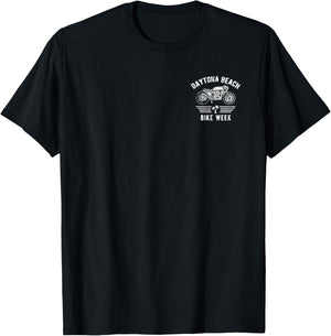 Daytona Beach Bike Week Retro Distressed Motorcycle Design T-Shirt - T-Shirt | Black