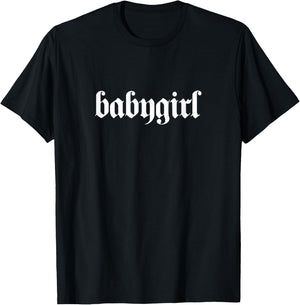 Babygirl Aesthetic Lettering - Aesthetic Soft Grunge Gothic T-Shirt - T-Shirt | Black