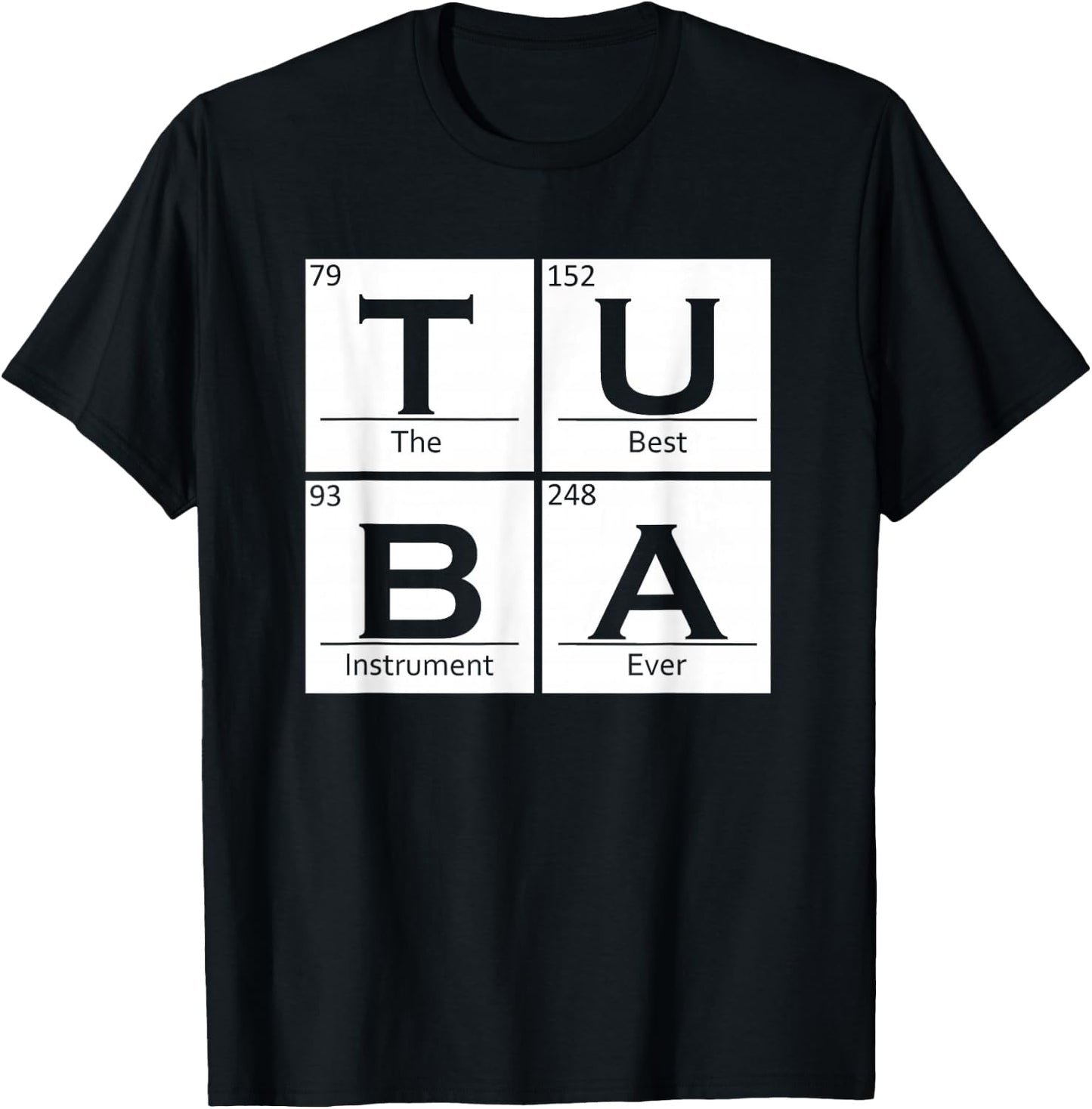 Tuba Chemistry Elements Tubist Jazz Music Tuba Player T-Shirt - T-Shirt | Black