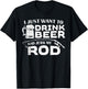Fishing Drink Beer And Jerk My Rod Adult Humor Funny Fishing T-Shirt - T-Shirt | Black