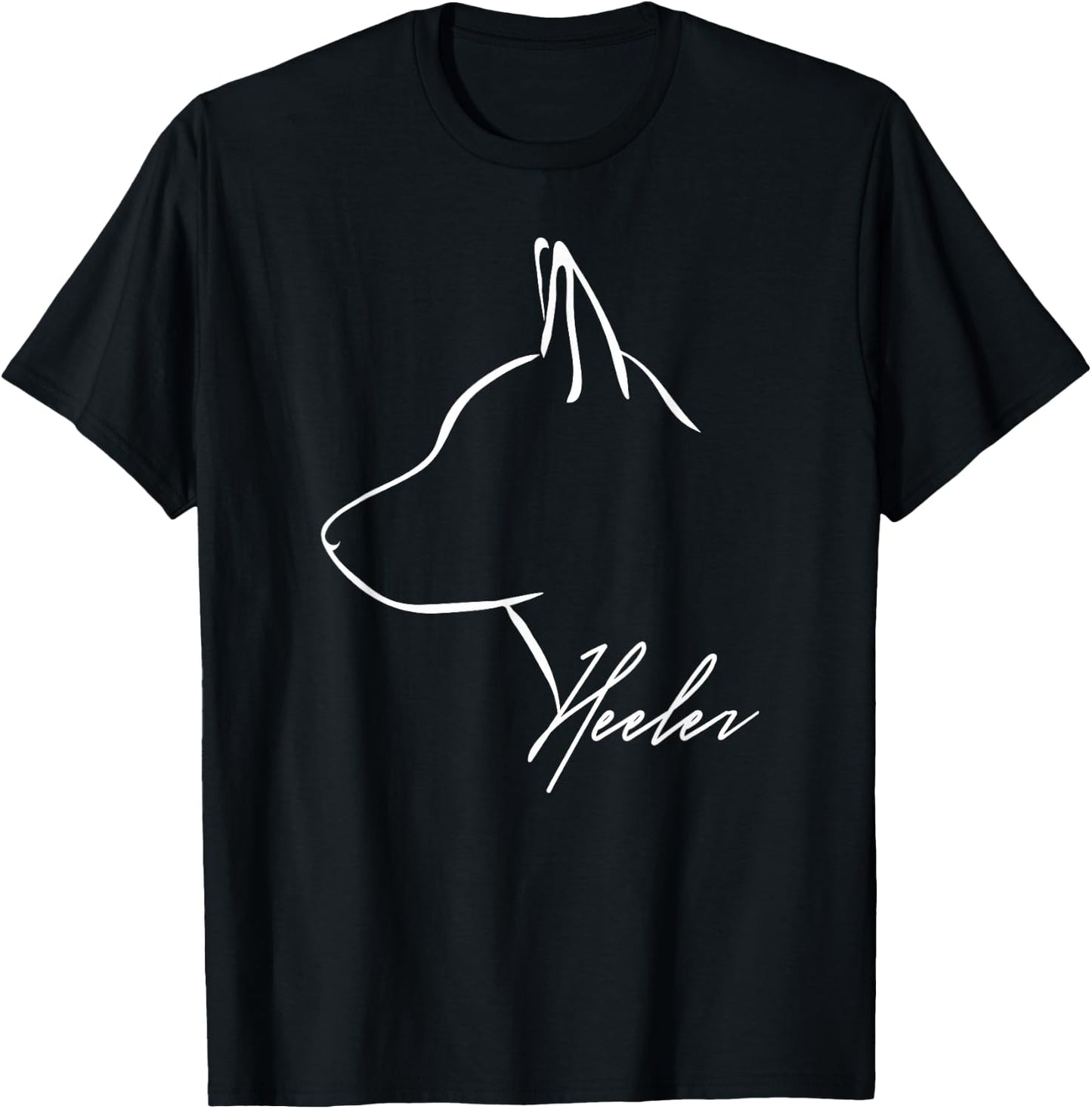 Blue Heeler Cattle Dog Profile Dog Lover Gift Dog T-Shirt - T-Shirt | Black