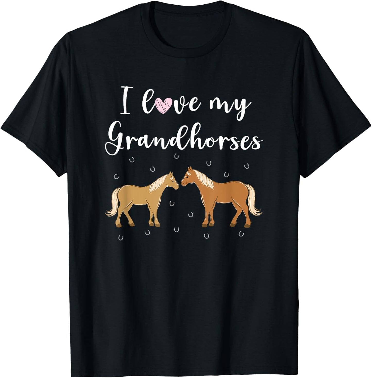 I Love My Grand Horses Funny Horse Grandma Grandmother Quote T-Shirt - T-Shirt | Black