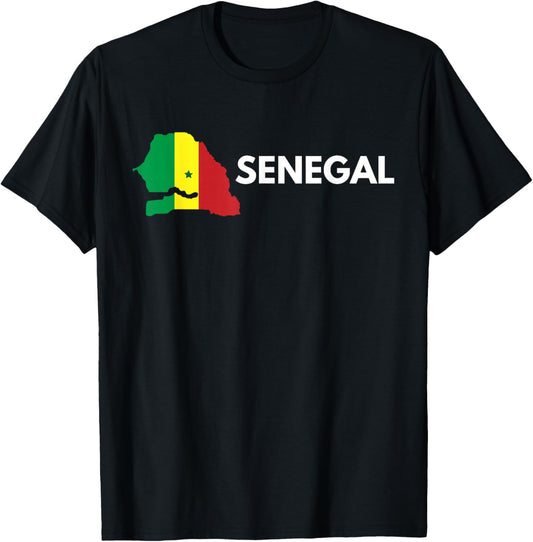 Vintage Senegal Flag Senegalese Outdoor Trip in Senegal T-Shirt - T-Shirt | Black