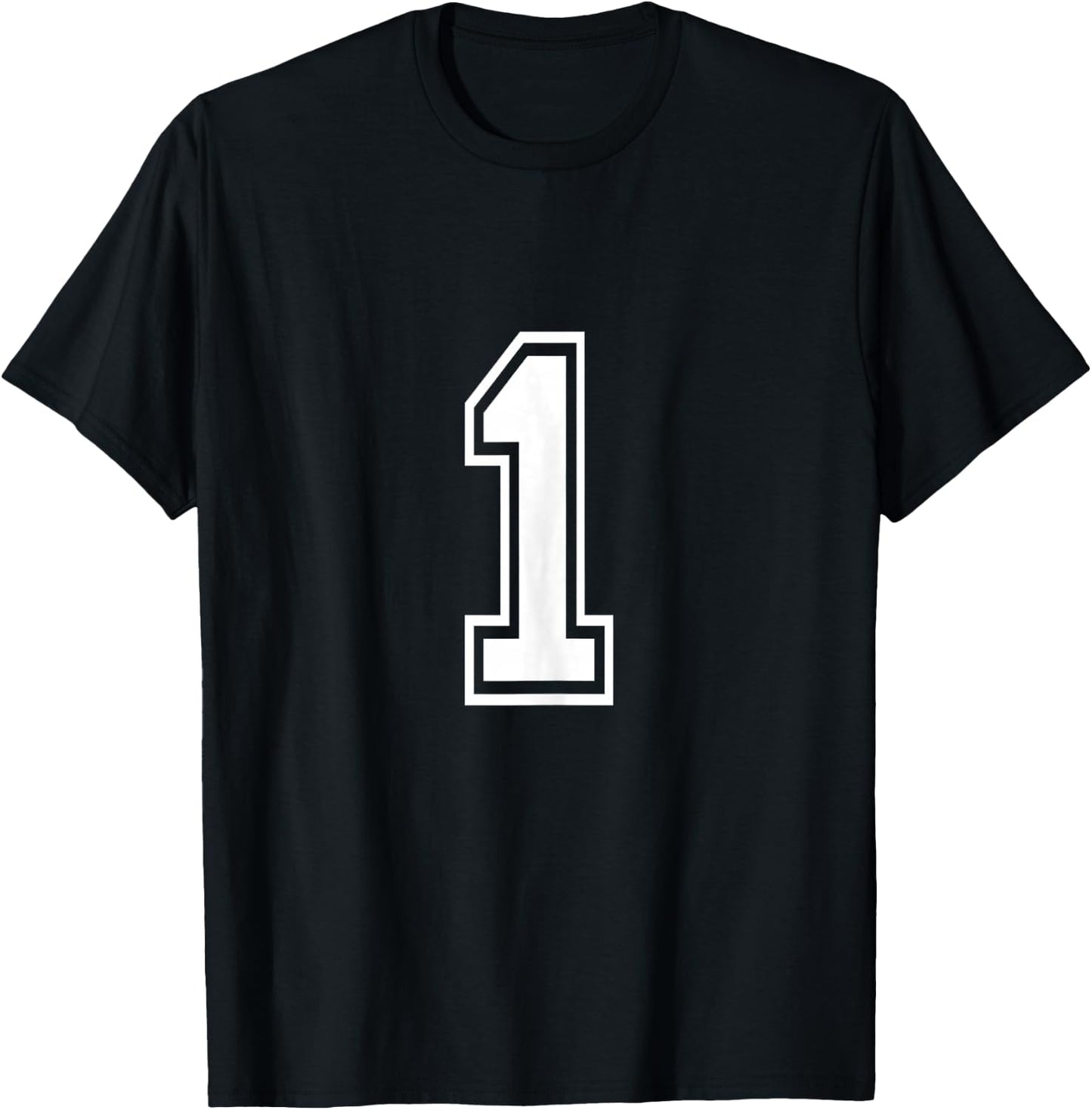 Number 1 Birthday Sports Player Team Numbered Jersey T-Shirt - T-Shirt | Black
