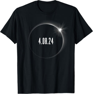 America Totality 4.08.24 Adult Kids Total Solar Eclipse 2024 T-Shirt - T-Shirt | Black