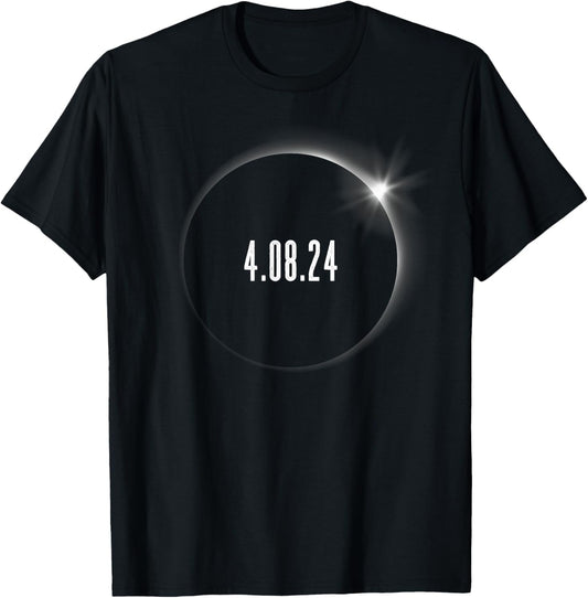 America Totality 4.08.24 Adult Kids Total Solar Eclipse 2024 T-Shirt - T-Shirt | Black