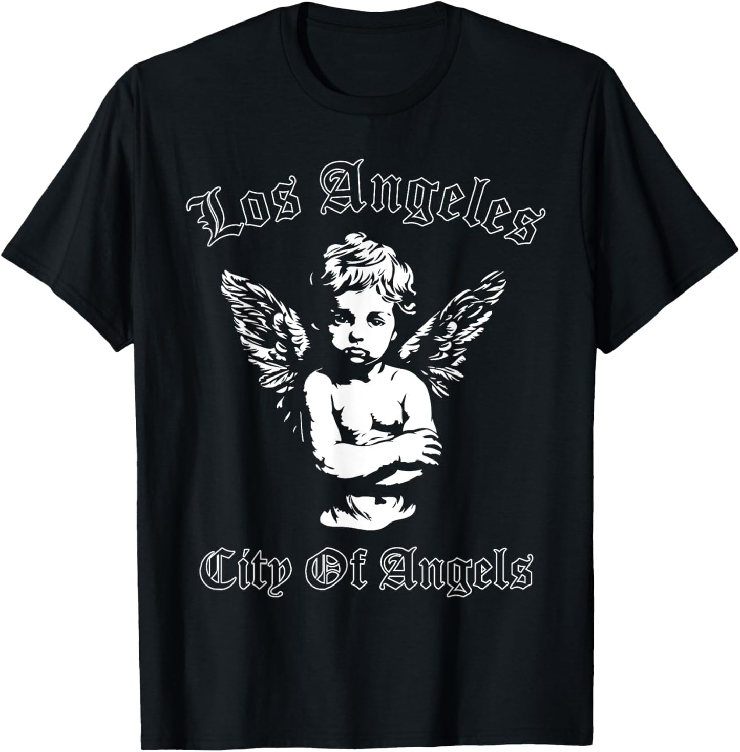 Los Angeles OG Chicano Angel LA California , Small, Black T-Shirt - T-Shirt | Black