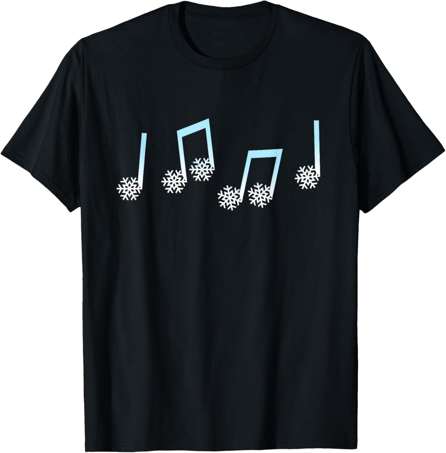 Music Note Snowflakes Winter Music Teacher Christmas Outfit T-Shirt - T-Shirt | Black