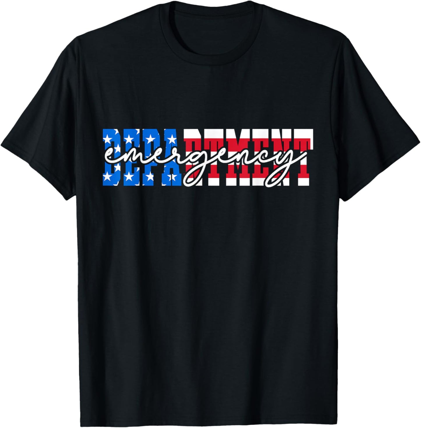 Emergency Department 4th of July USA Emergency Room Nurse T-Shirt - T-Shirt | Black