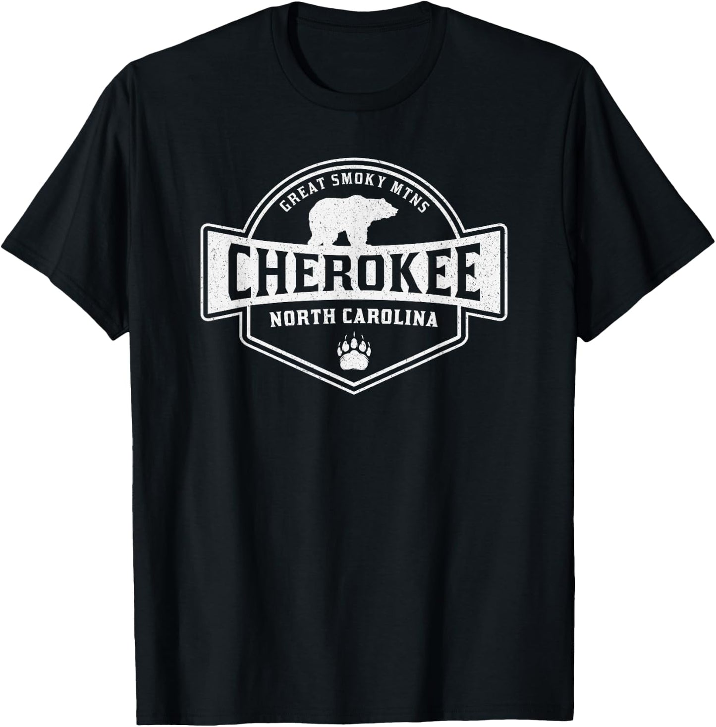 Cherokee North Carolina Great Smoky Mountains T-Shirt - T-Shirt | Black