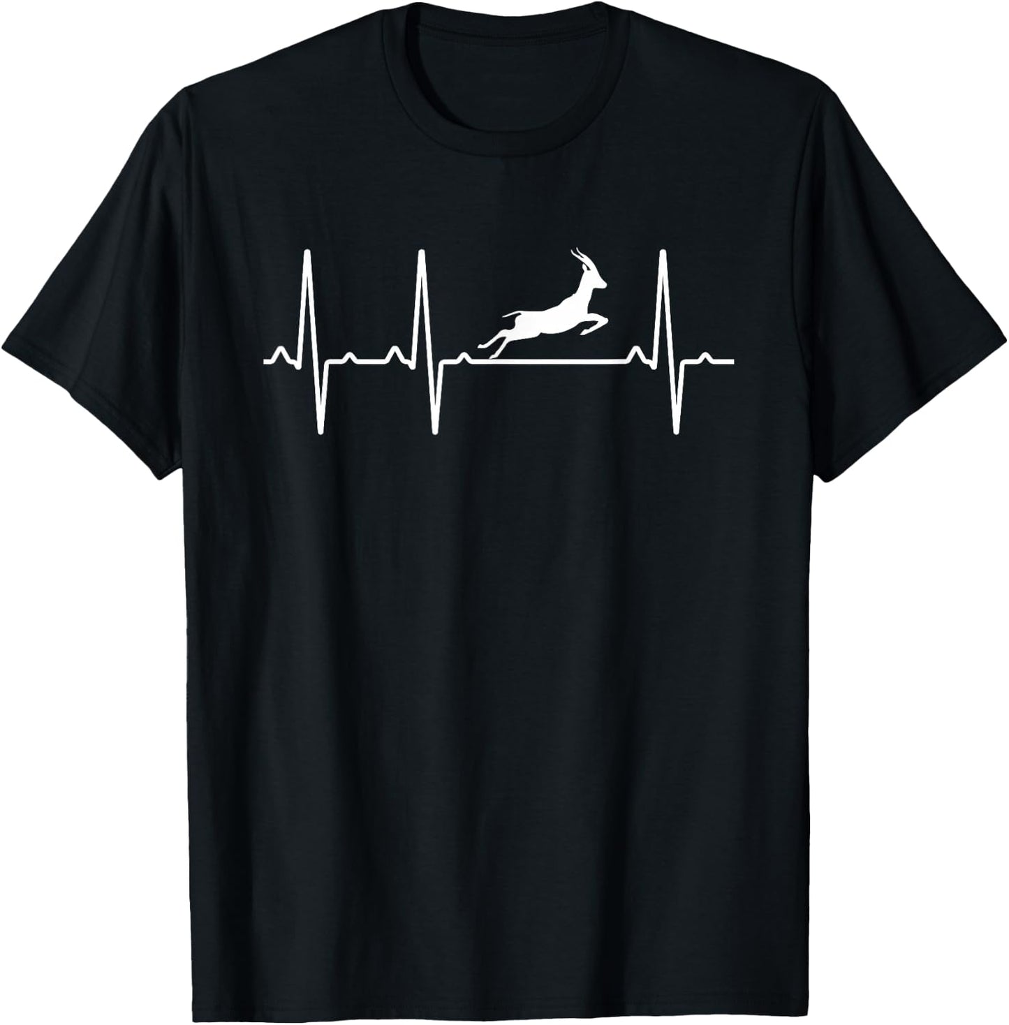 Gazelle Heartbeat Gift Women Antelope Buck Lover T-Shirt - T-Shirt | Black