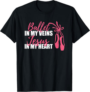 Ballet Veins Jesus Heart Faith Believe Awesome Shoe T-Shirt - T-Shirt | Black